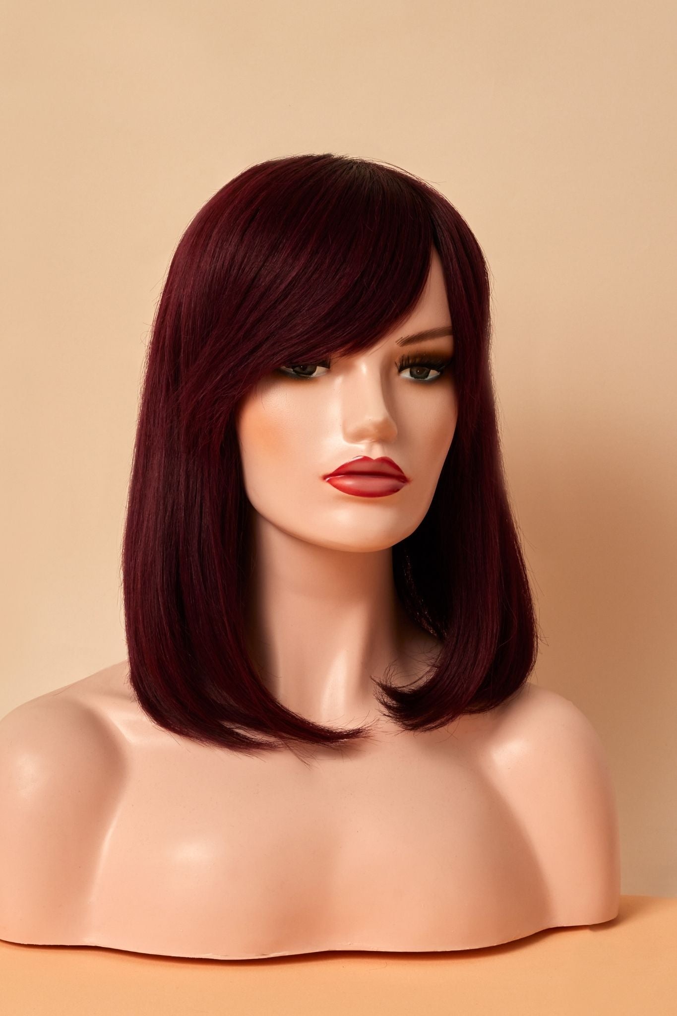 Off Black Burgundy Ombre Mono Top Human Hair Wigs – Superior 