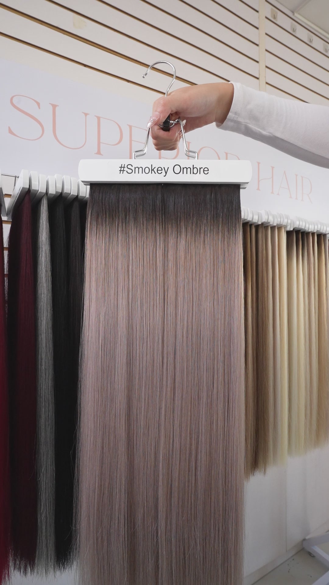 Load video: #Smokey Ombre Flat Tip Extensions