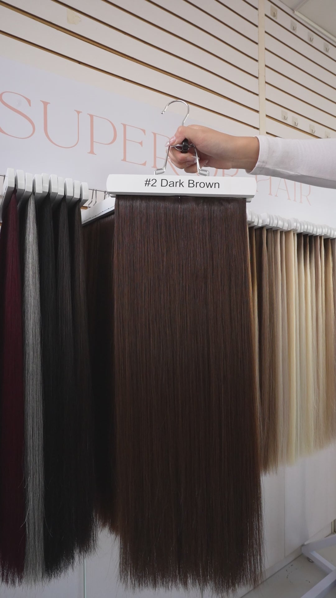 Load video: #2 Dark Brown Flat Tip Extensions