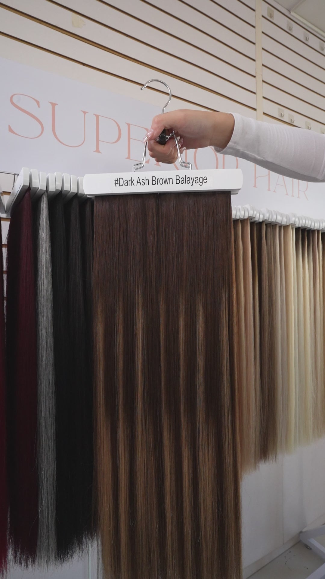 Load video: #Dark Ash Brown Balayage Micro Bead ITips Extensions