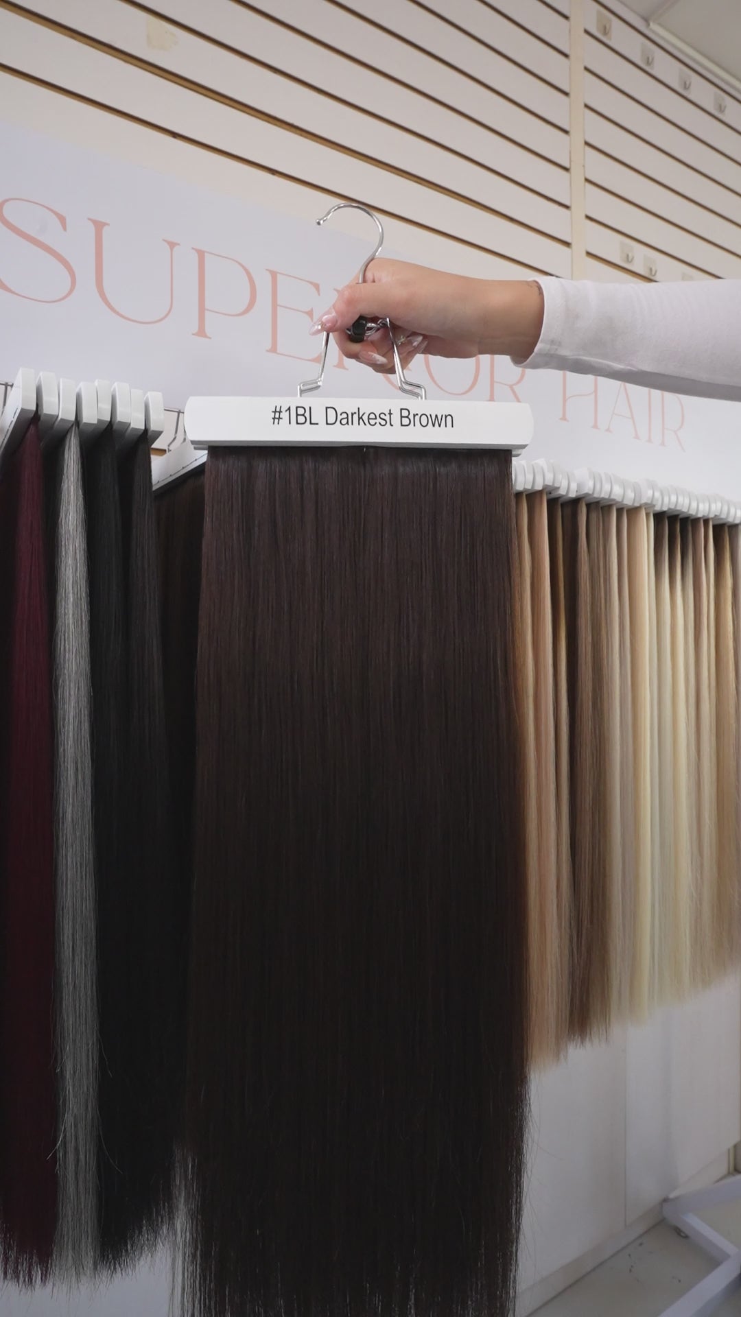 Load video: #1BL Darkest Brown Flat Tip Extensions