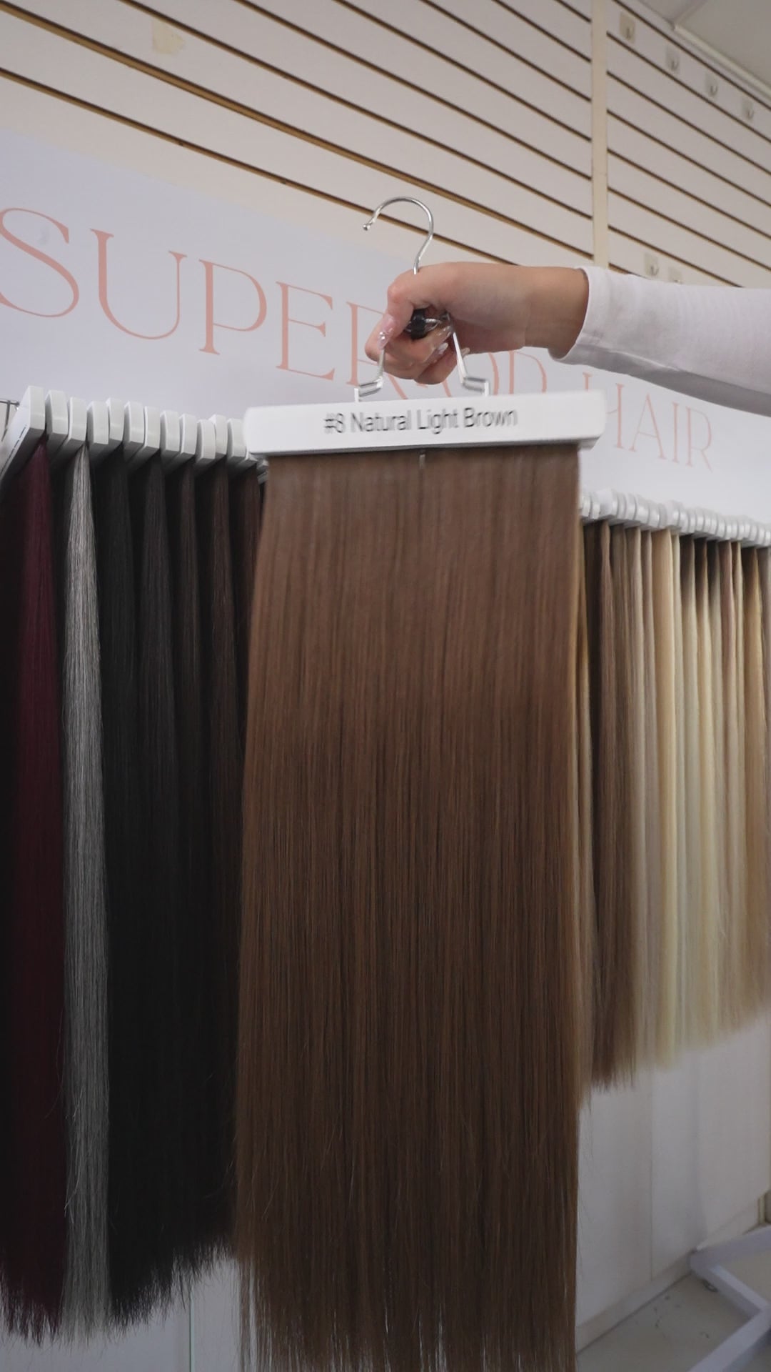 Load video: #8 Natural Light Brown Nano Tip Hair Extensions