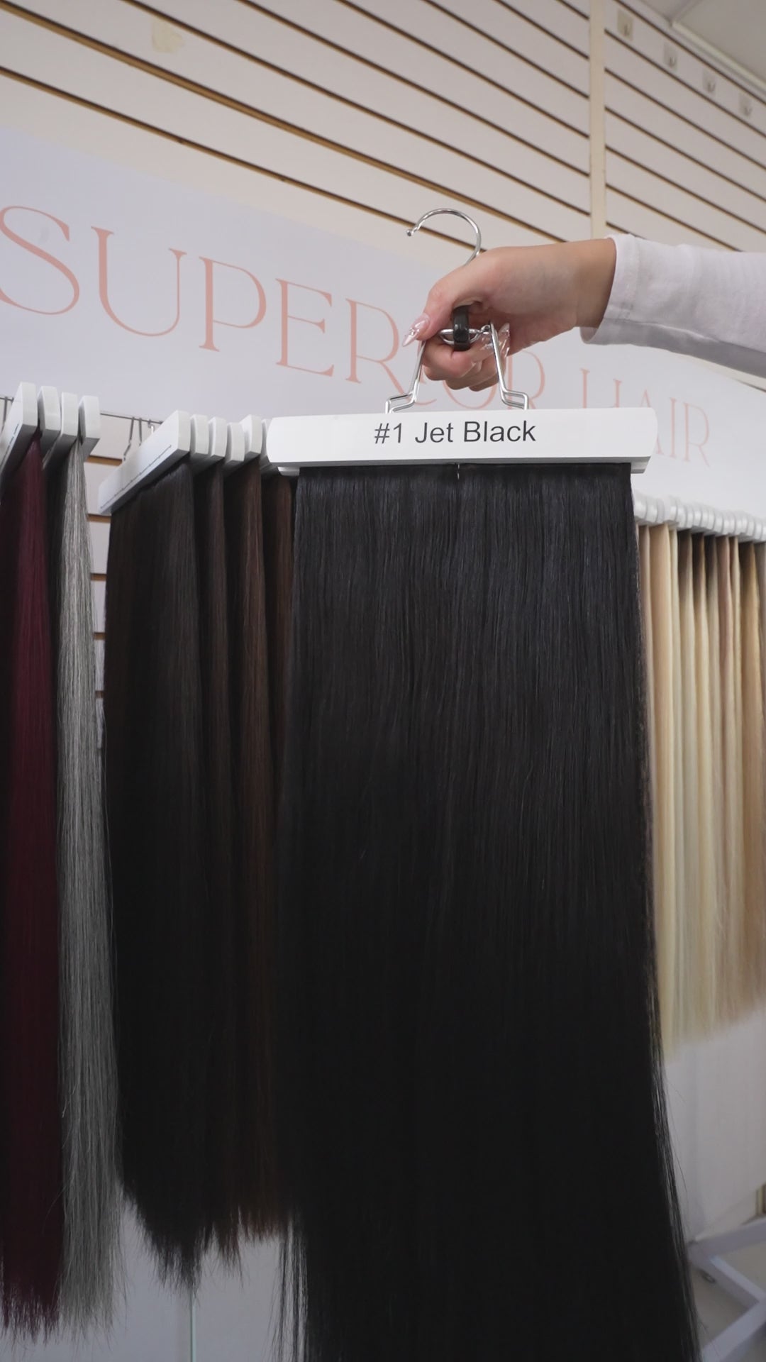 Load video: #1 Jet Black Flat Tip Extensions