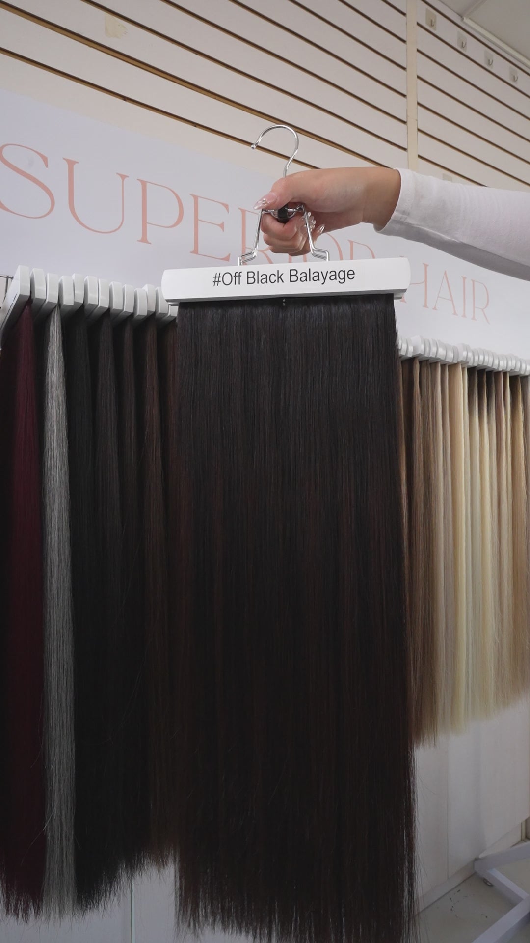 Load video: #Off Black Balayage Flat Tip Extensions