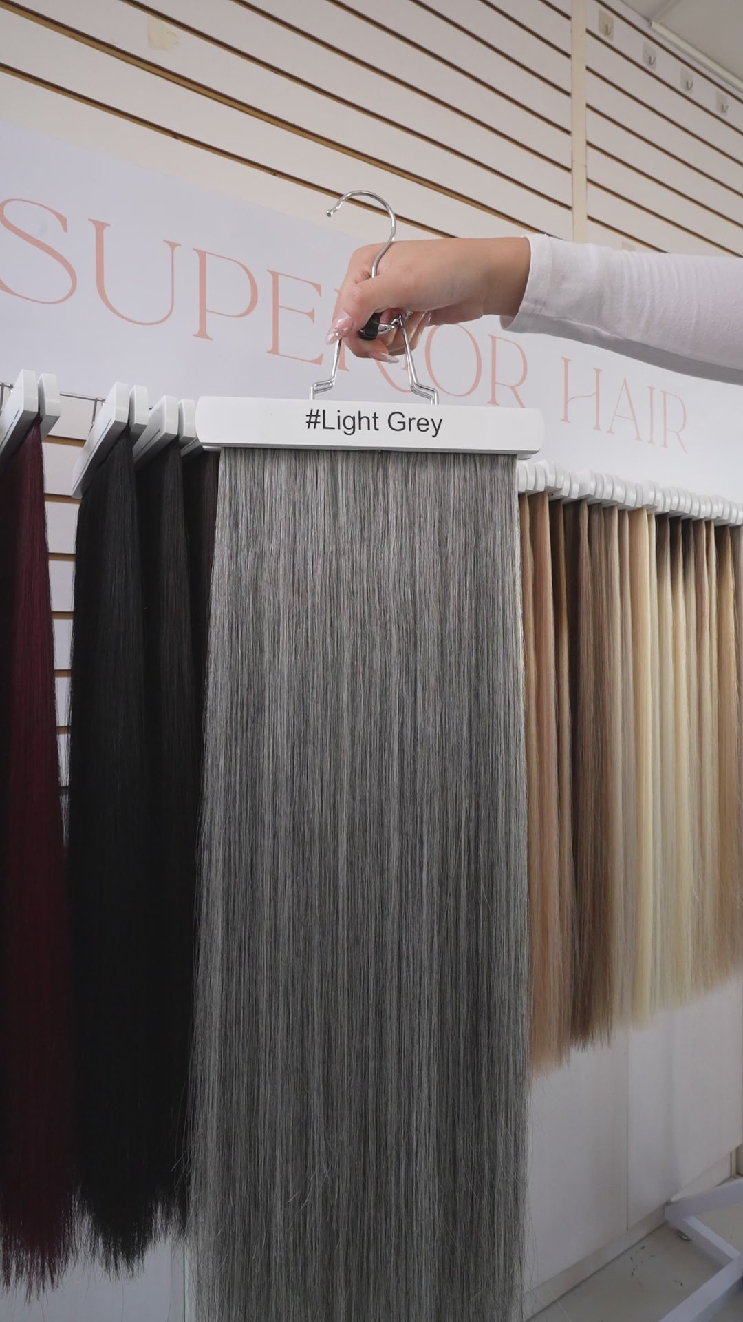 Load video: #Light Gray Flat Tip Extensions
