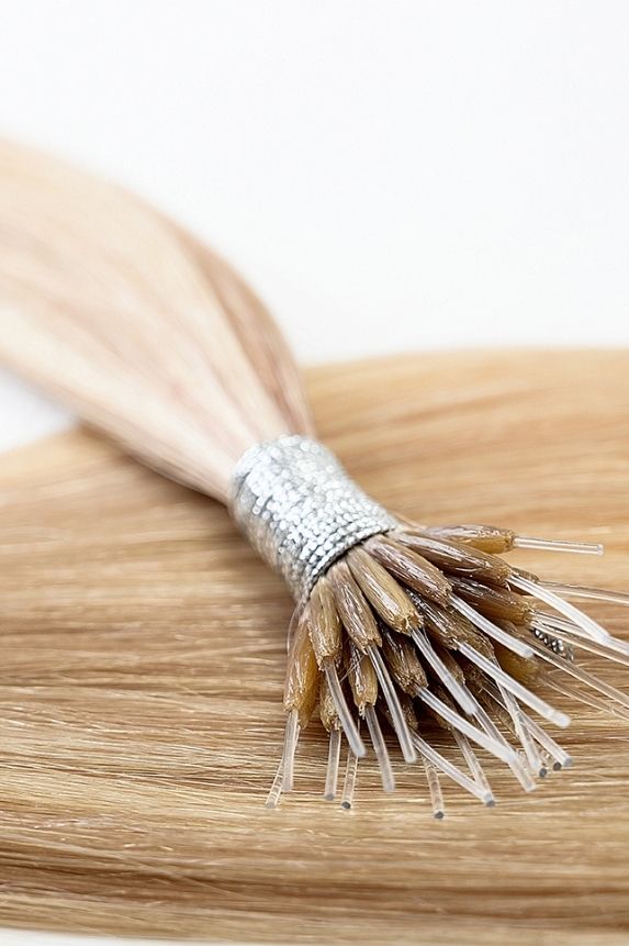rollover-image. #18/613 Ash Blonde Highlights Nano Tip Hair Extensions. Superior Hair Extensions.