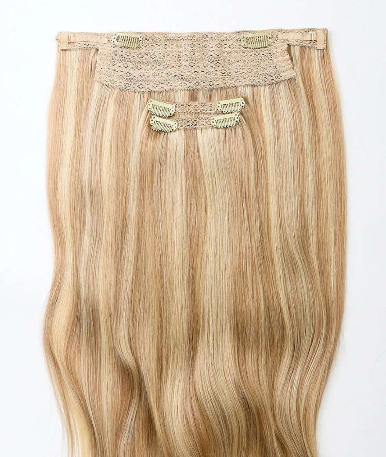 #16/22 Caramel Light Blonde Classic Halo Hair Extensions