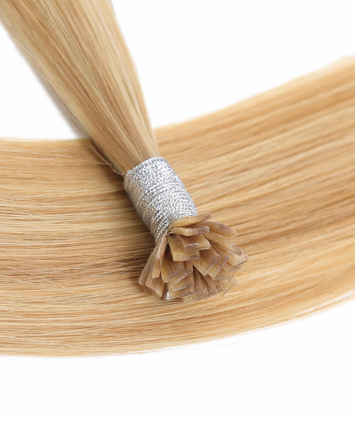 #16/22 Caramel Light Blonde Mix Flat Tip Hair Extensions