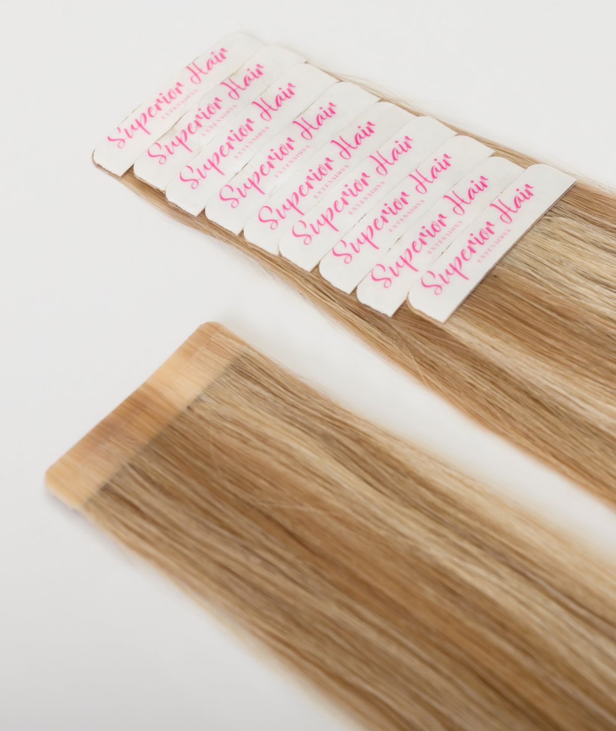 #16/22 Caramel Light Blonde Mix Seamless Tape In Extensions