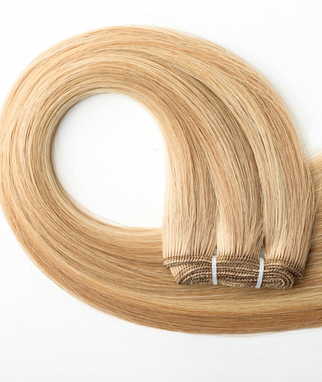 #16/22 Caramel Light Blonde Mix Machine Weft Extensions