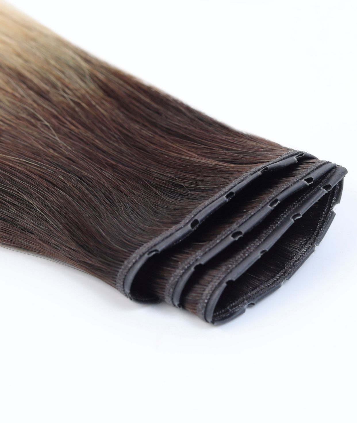 #Iced Coffee Balayage Butterfly Genius Weft Extensions