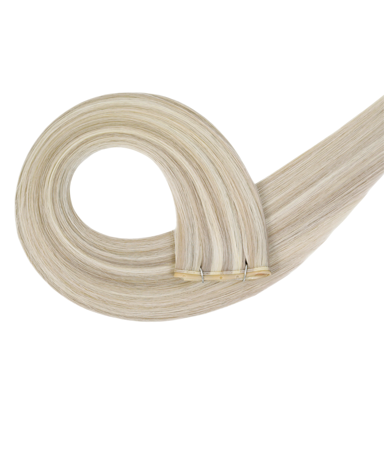 #18/60 Pearl Ash Blonde Highlights Butterfly Genius Weft Hair Extensions