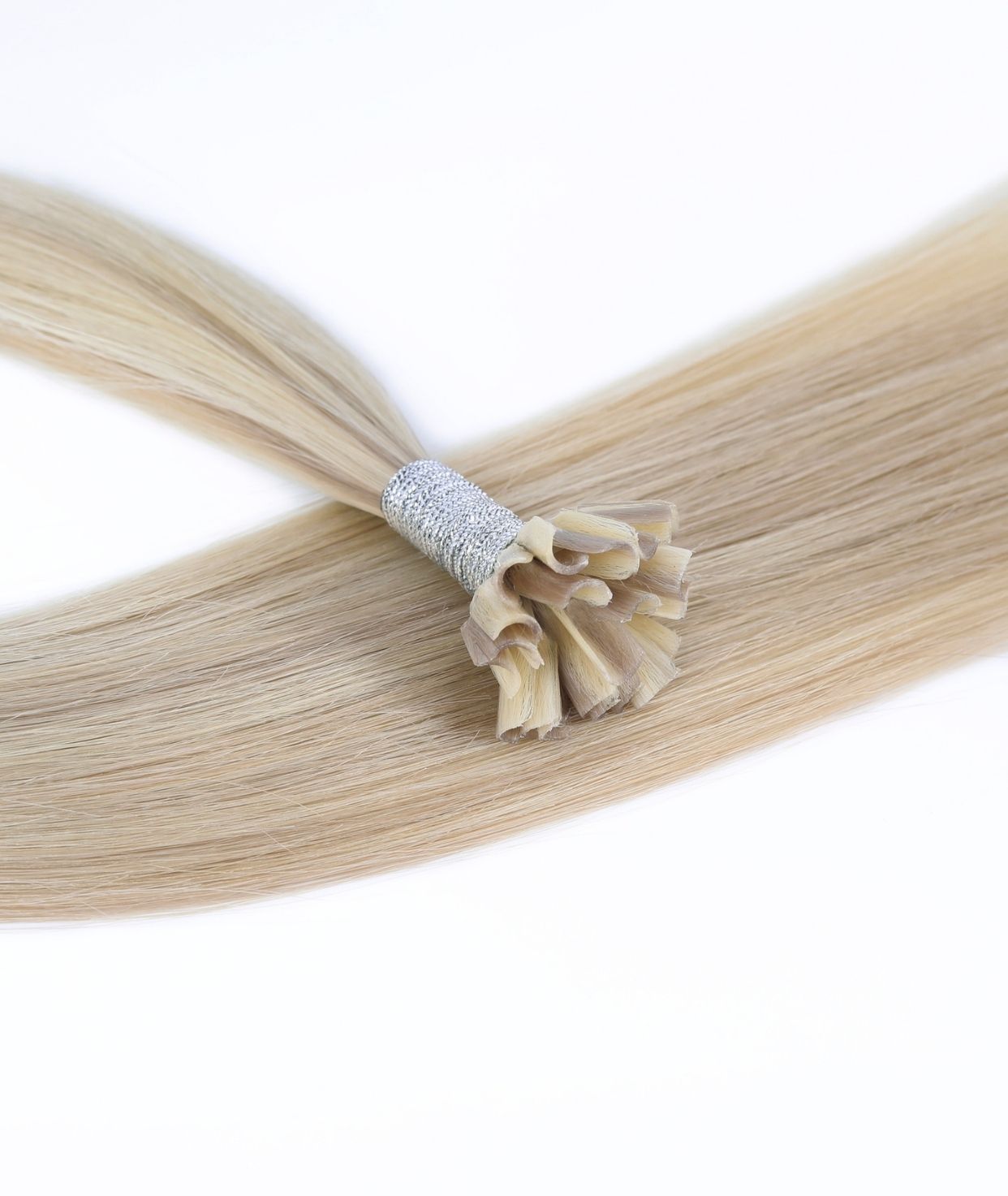 #18/60 Pearl Ash Blonde Highlights Pre Bonded U Tip Hair Extensions