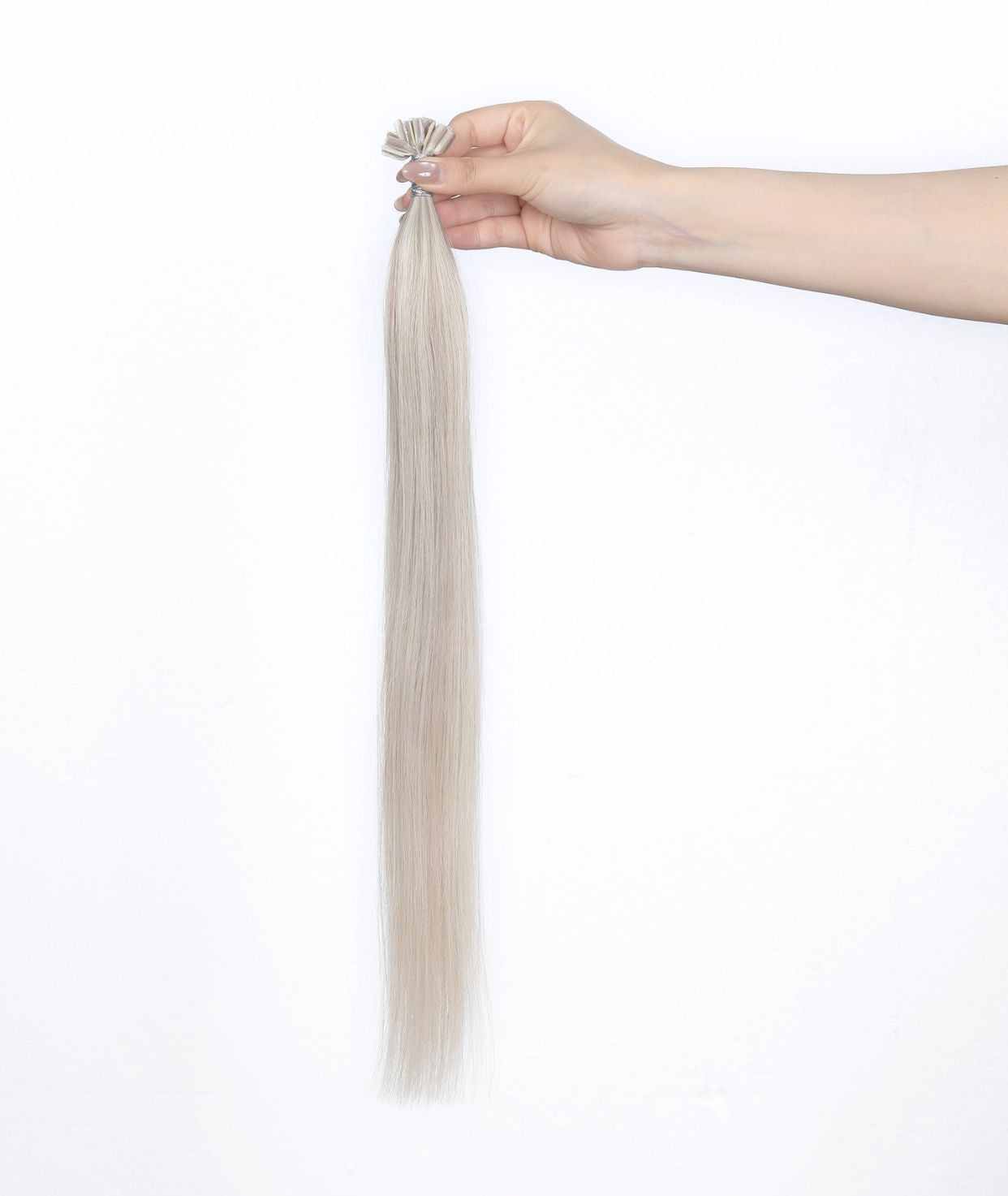 #18/60 Pearl Ash Blonde Highlights Pre Bonded U Tip Hair Extensions