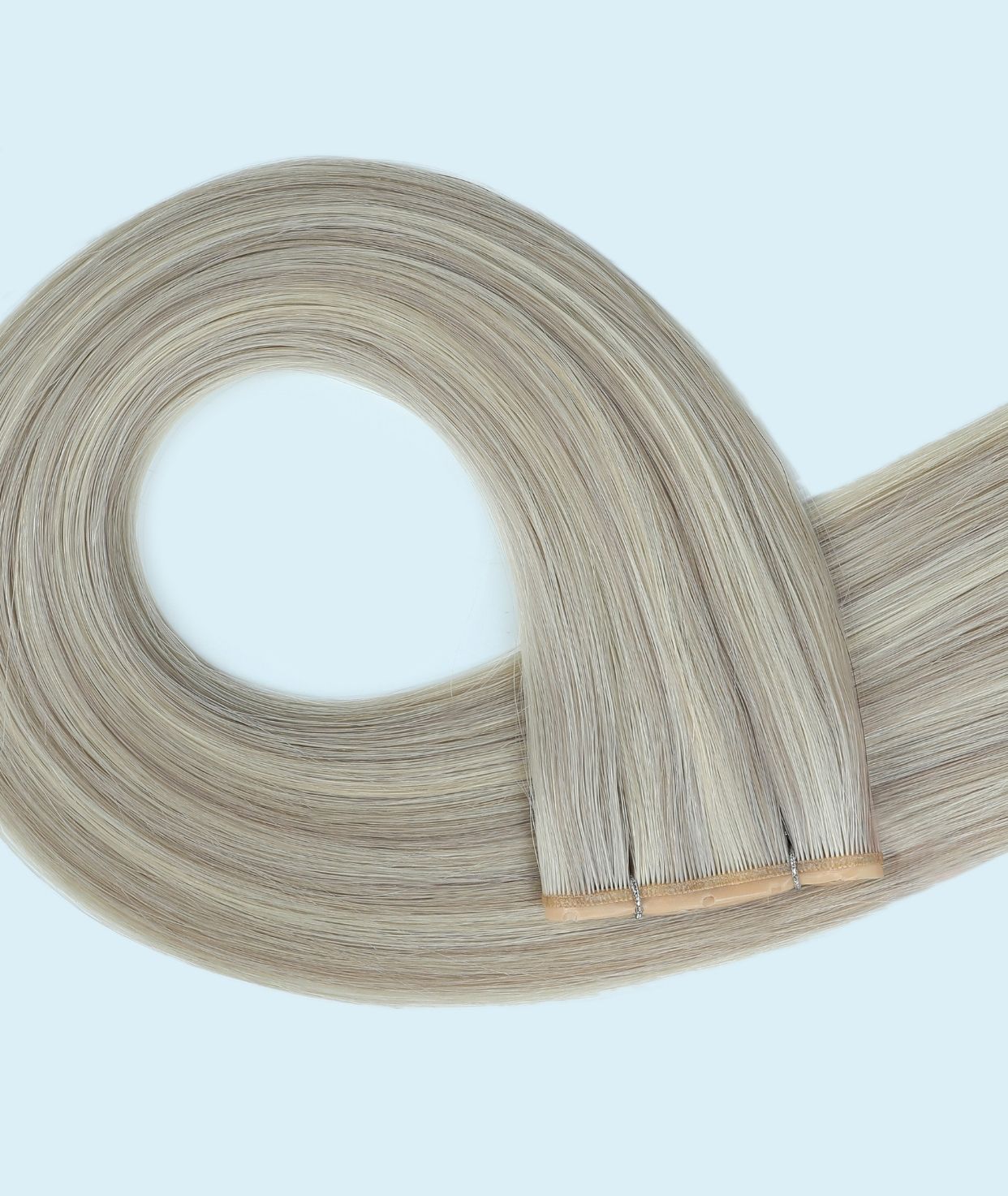 #18/60 Pearl Ash Blonde Highlights Butterfly Genius Weft Extensions