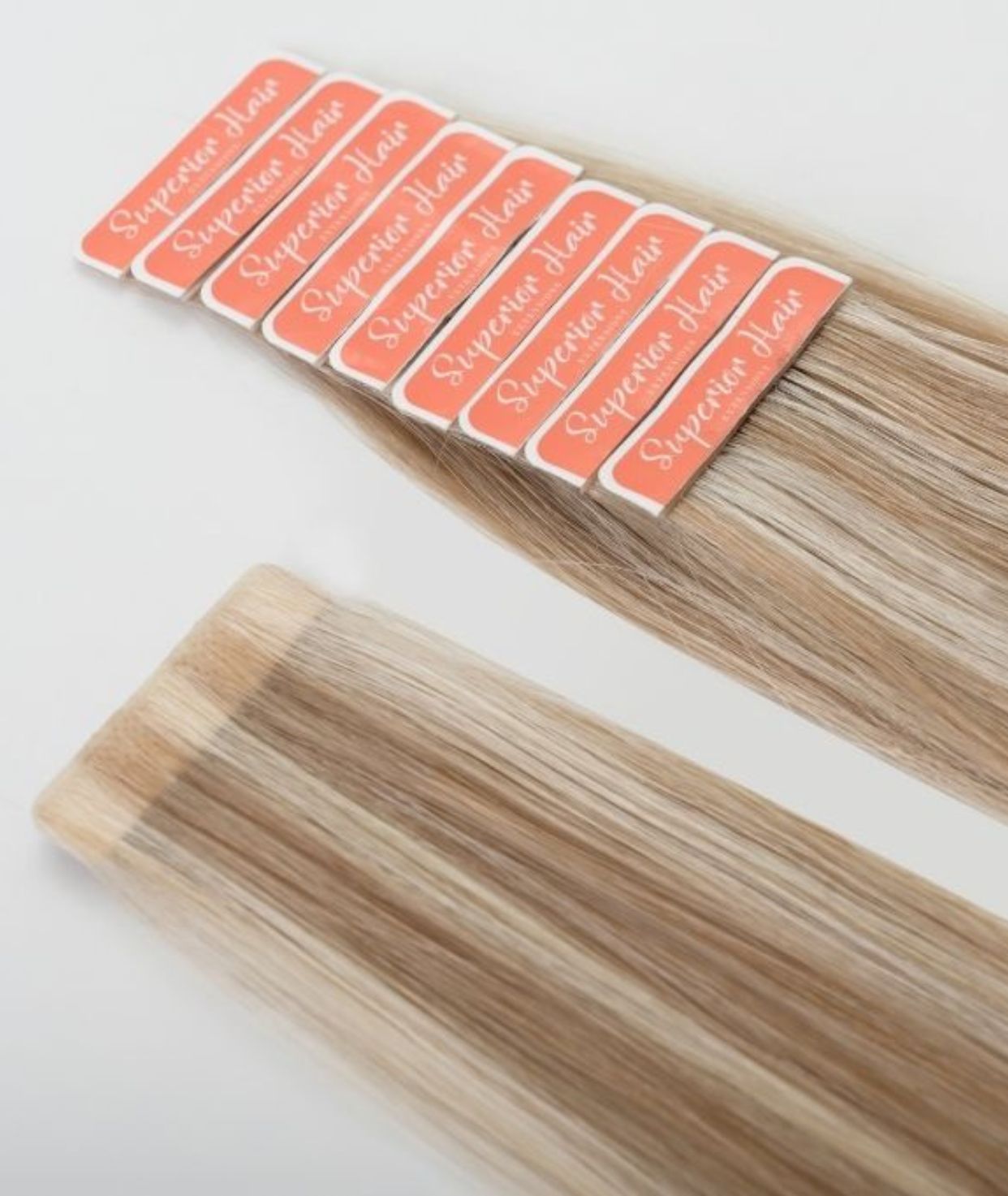 #18/60 Pearl Ash Blonde HL Invisi Tape Hair Extensions