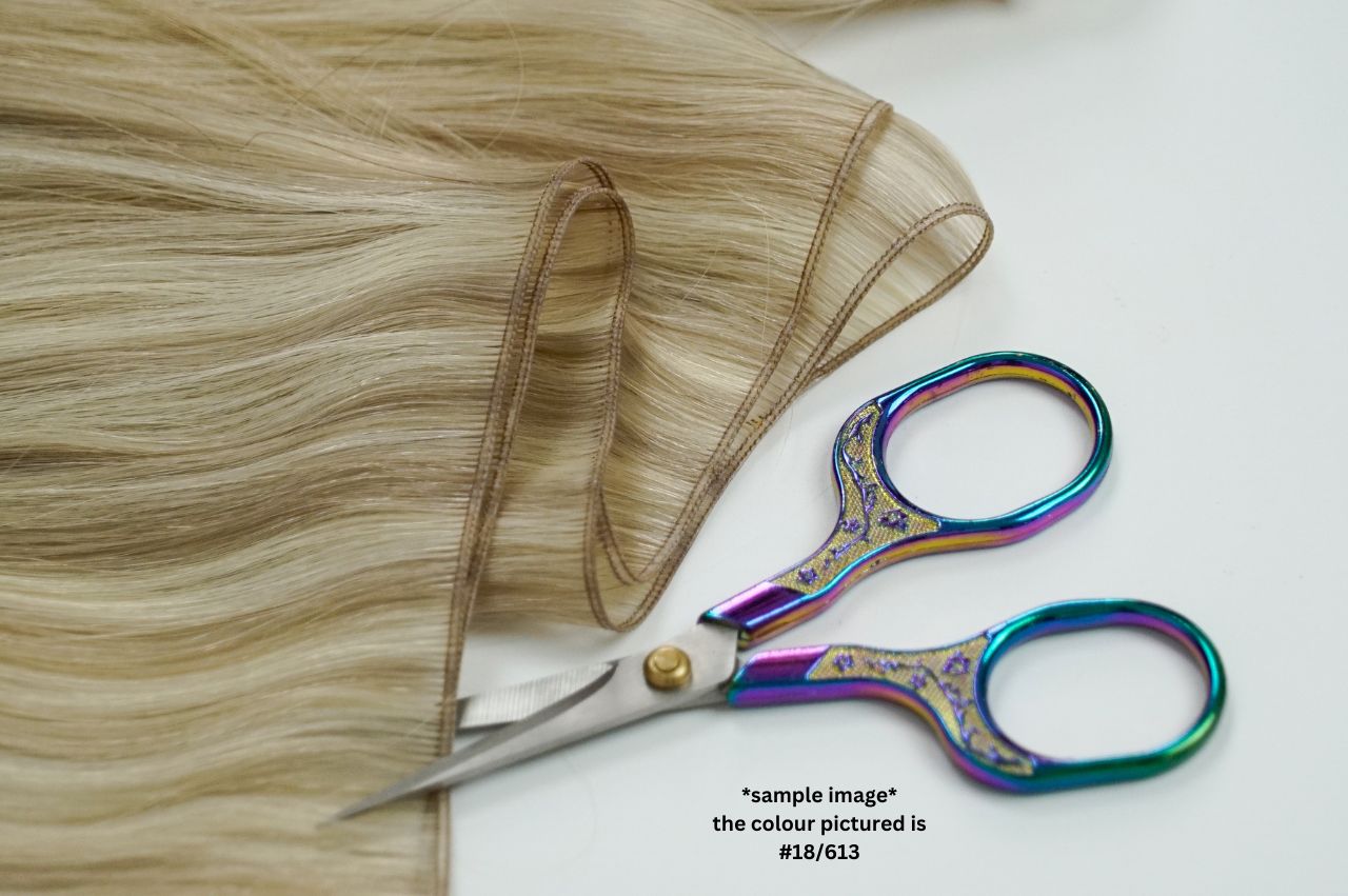 #Dark Ash Brown Balayage Genius Weft Extensions