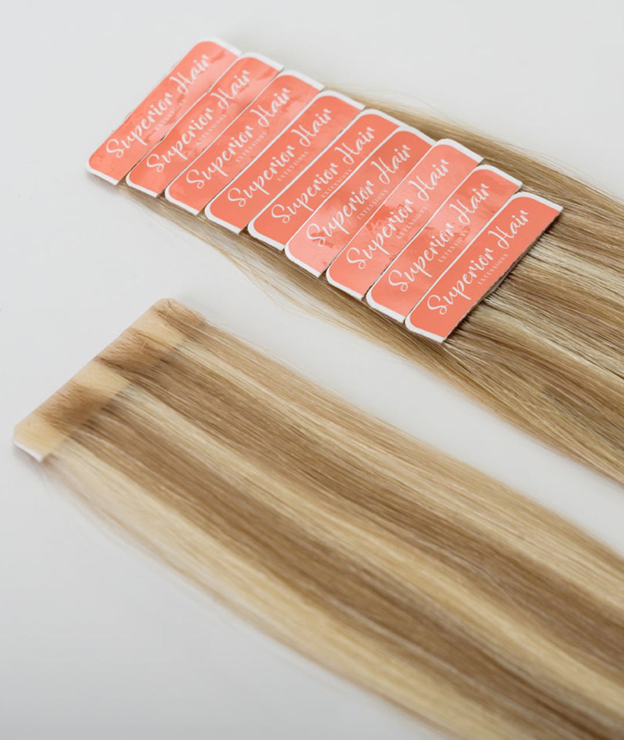 #18/613 Ash Blonde Highlights Invisi Tape Hair Extensions