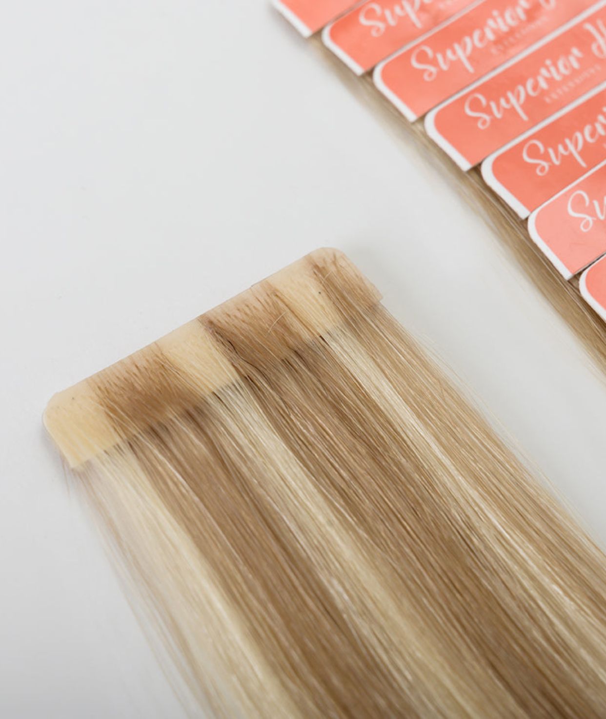#18/613 Ash Blonde Highlights Invisi Tape Hair Extensions