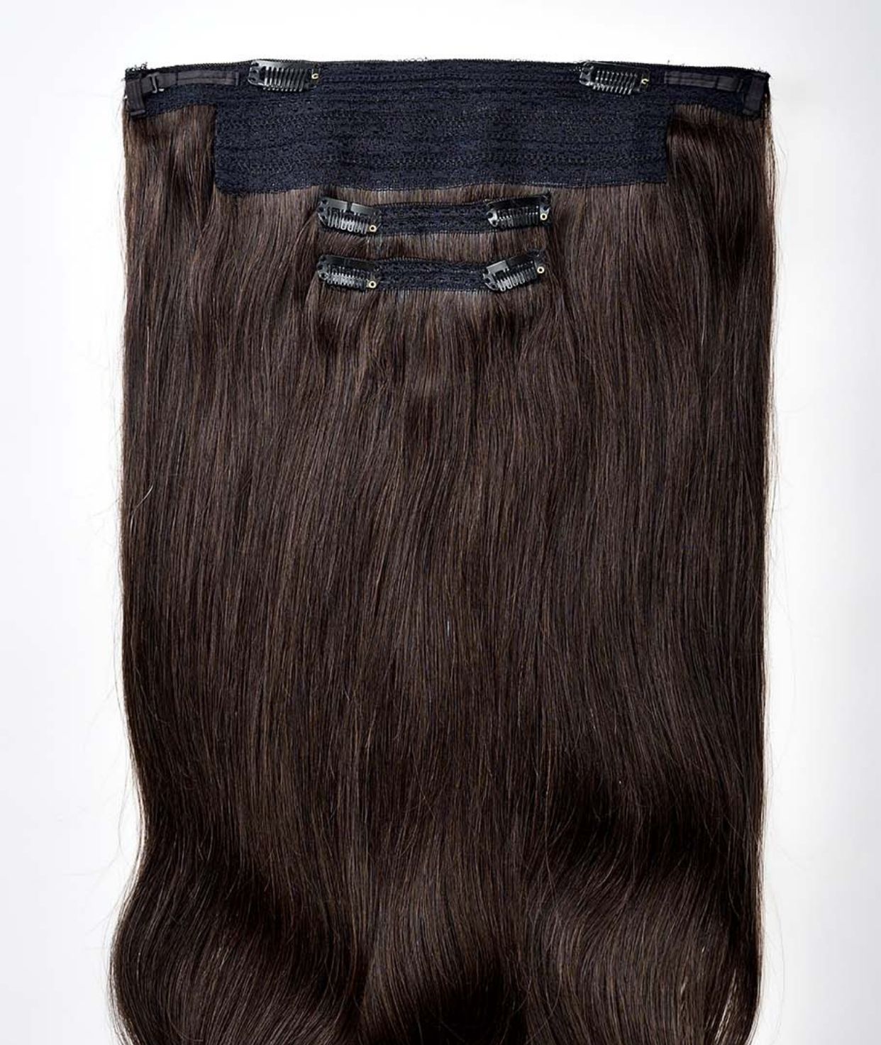 #1BL Darkest Brown Classic Halo Hair Extensions