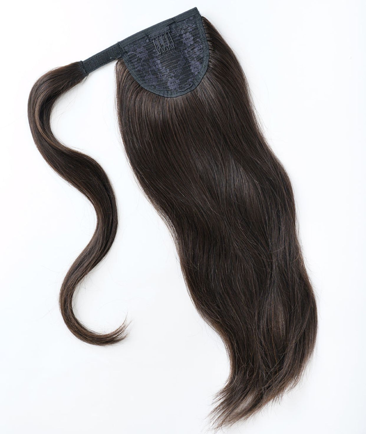 #1BL Darkest Brown Ponytail Extensions