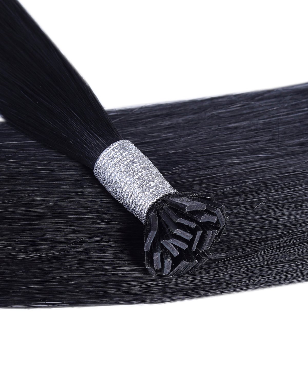 #1 Jet Black Flat Tip Hair Extensions