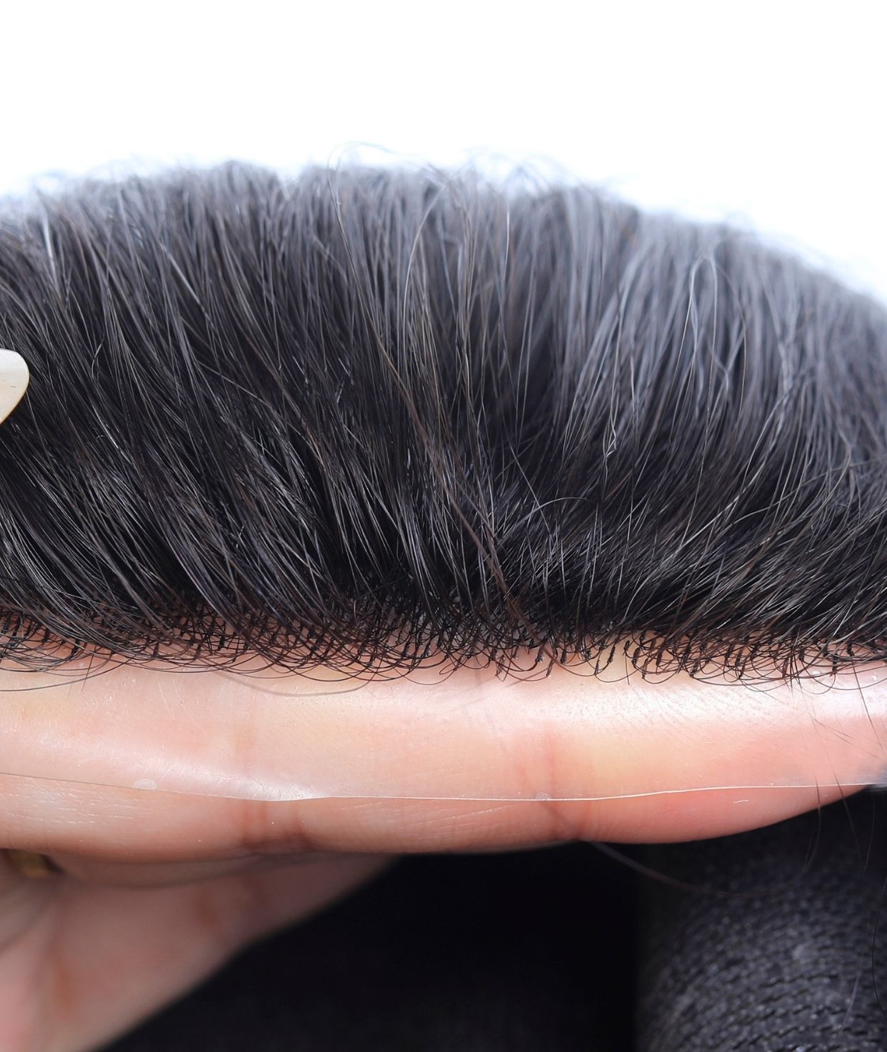 #1B Natural Black Skin Base Hair System