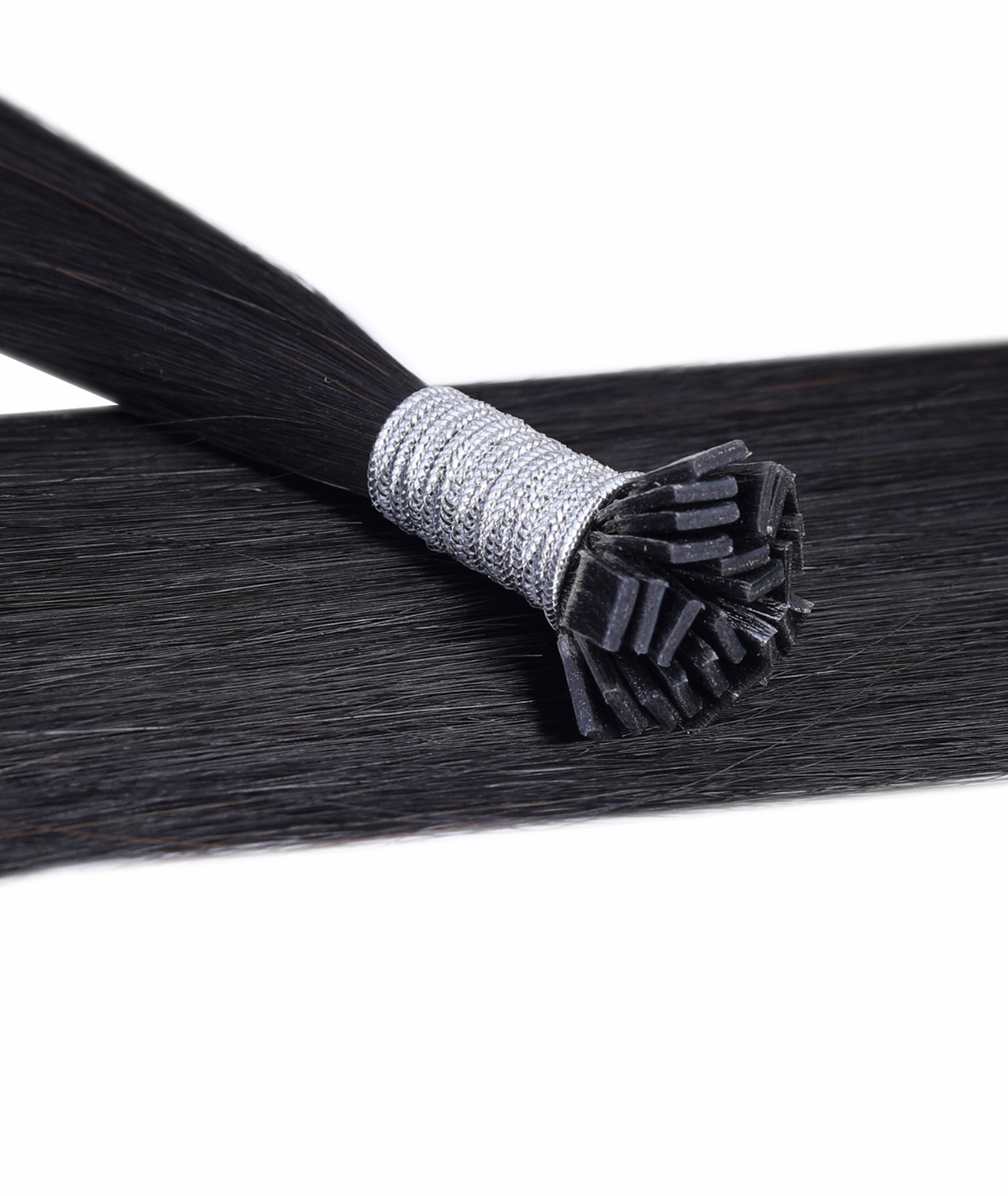 #1B Off-Black Flat Tip Hair Extensions