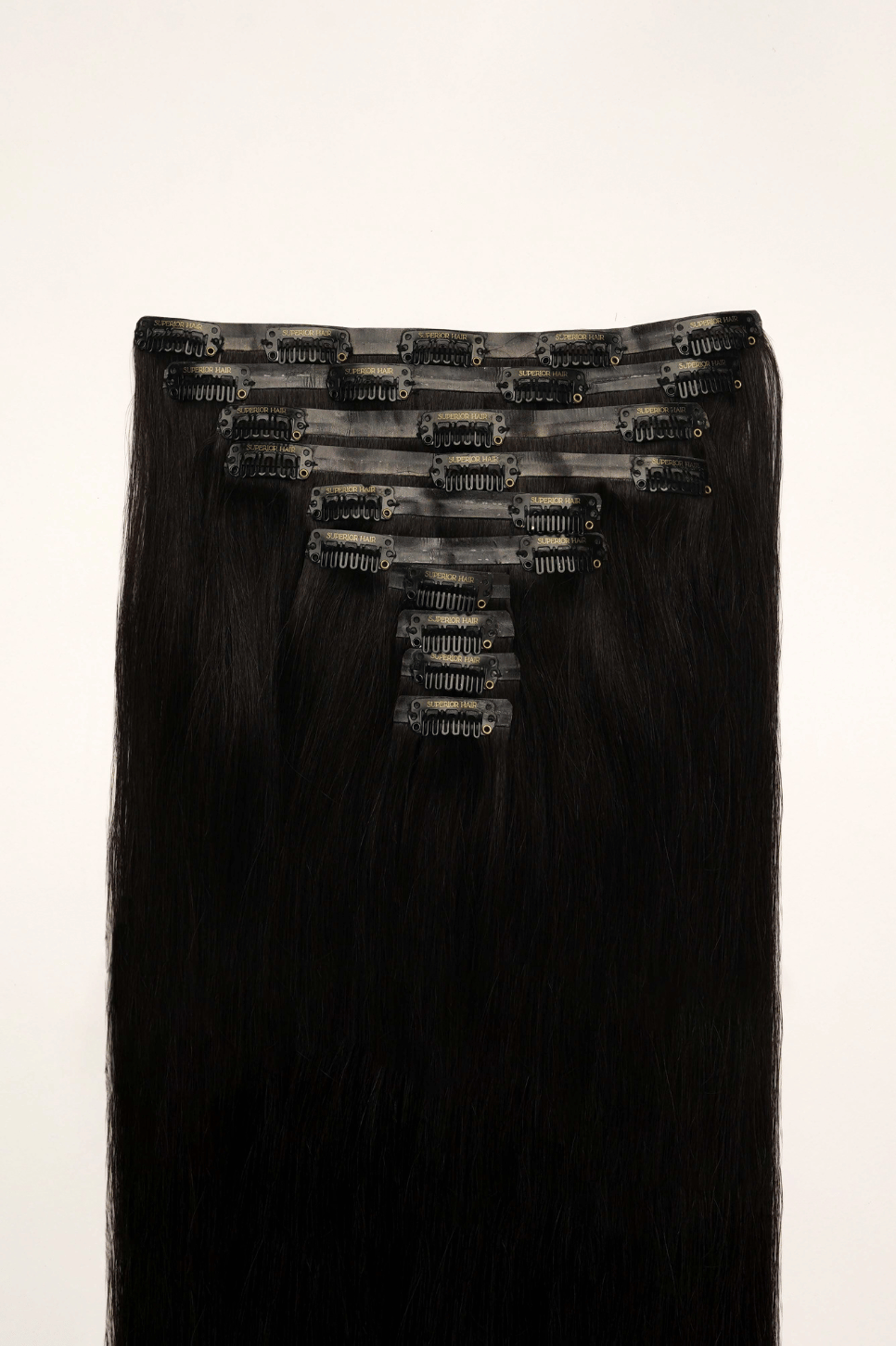 #1B Off-Black Seamless Clip In Hair Extensions