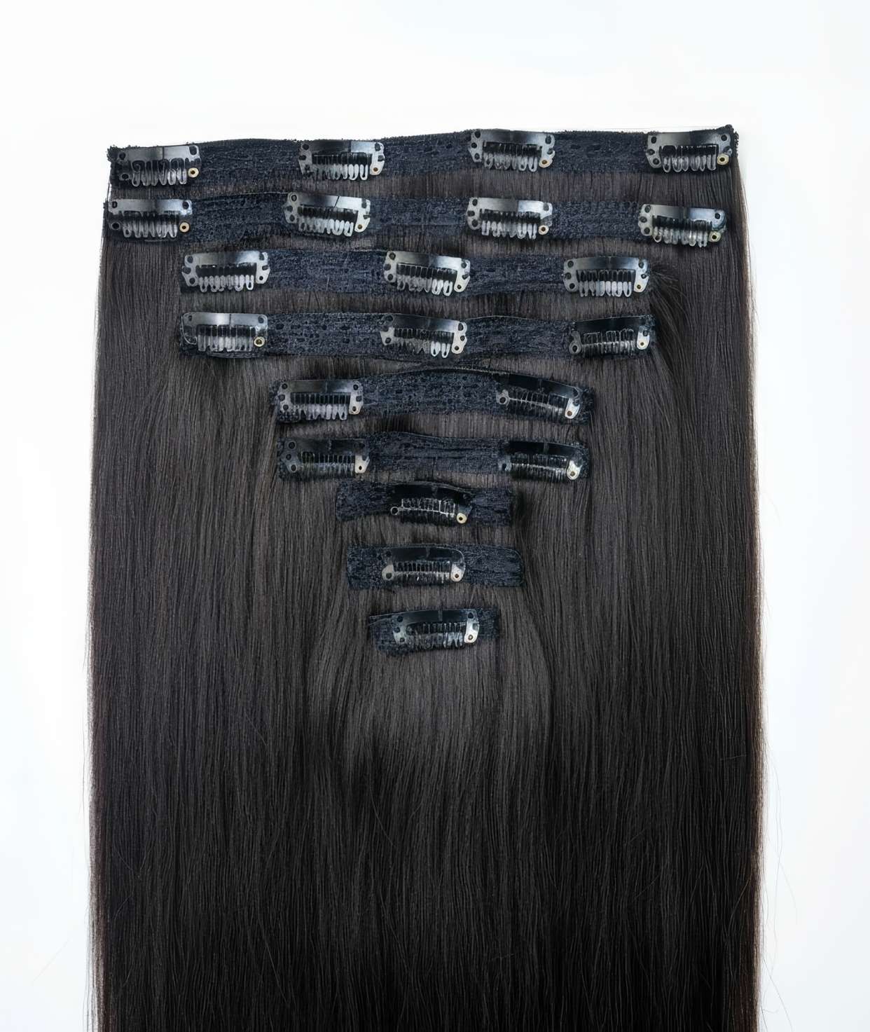 Jet Black Classic Clip In Hair Extensions | SuperiorHairExtensions