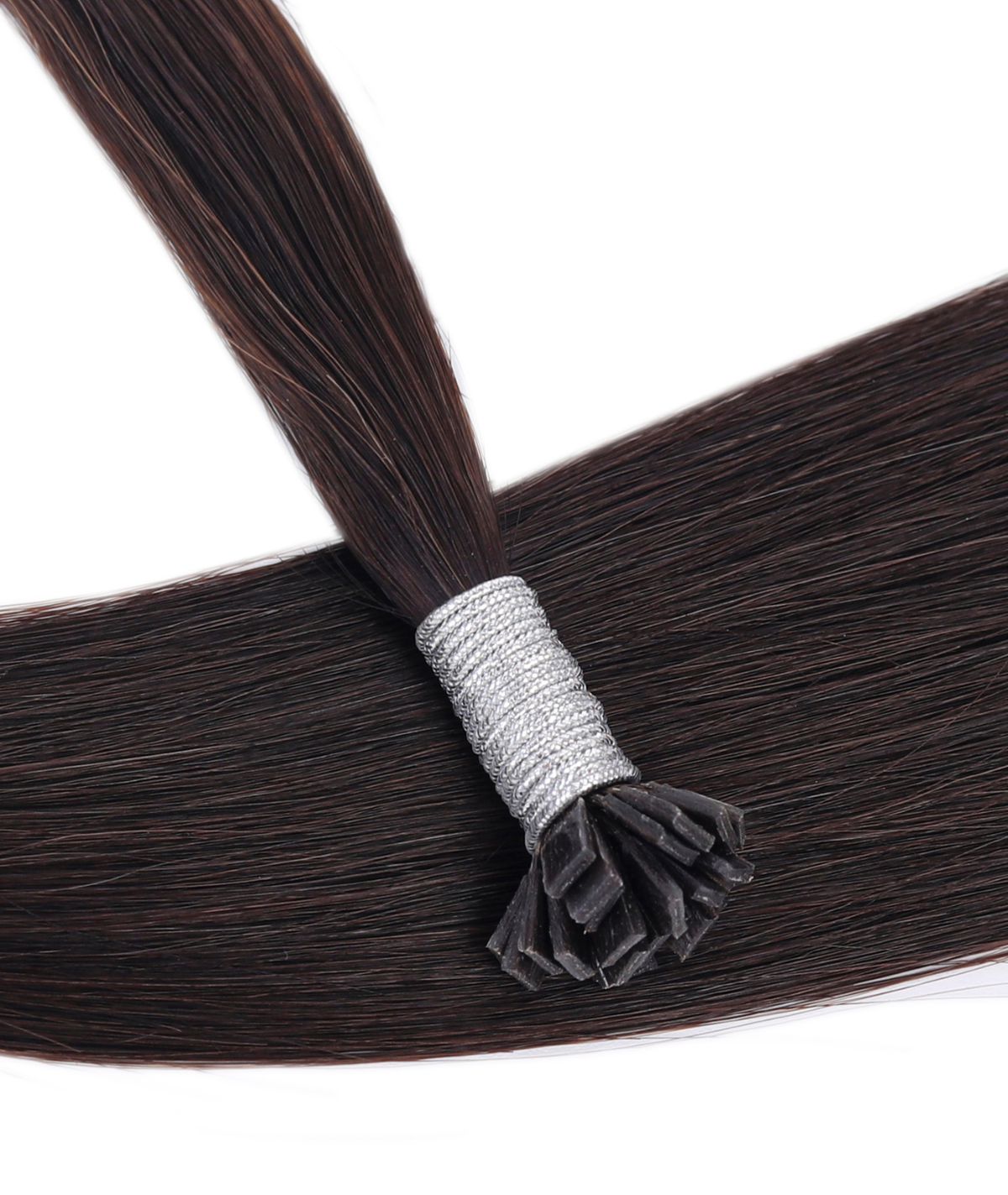 #2 Dark Brown Flat Tip Hair Extensions