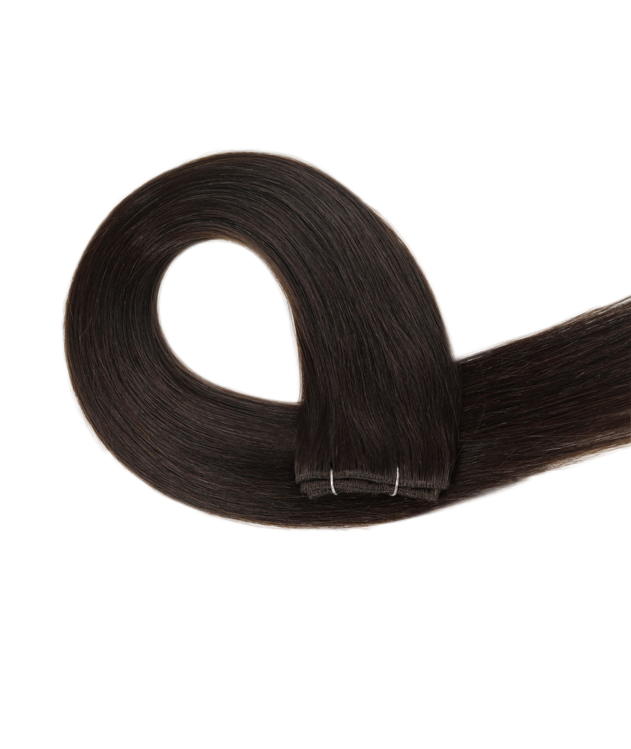 #2 Dark Brown Machine Weft Hair Extensions