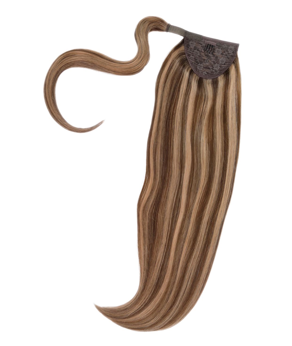 #Chestnut Brown Highlights Ponytail Extensions