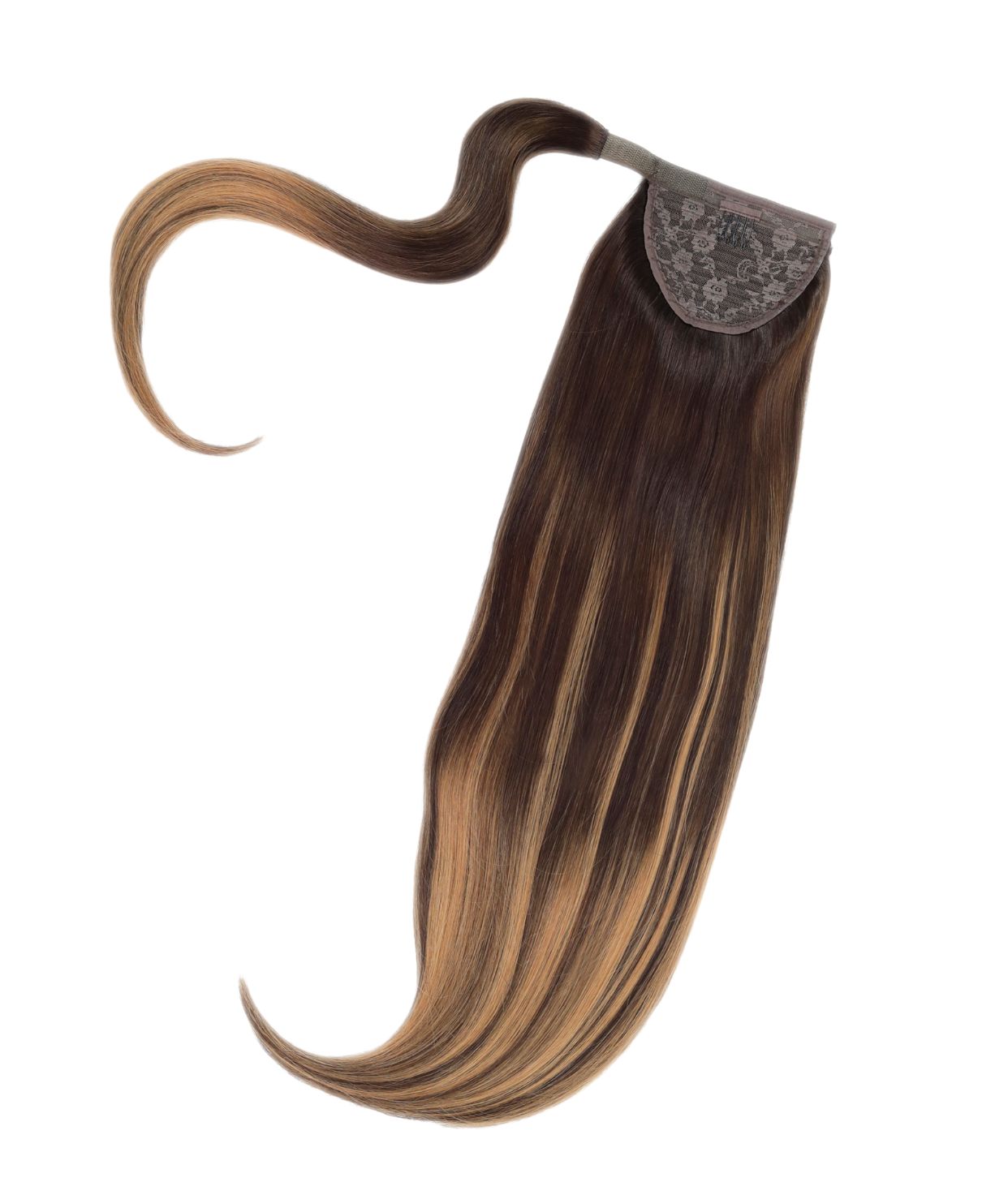 #Dark Ash Brown Balayage Ponytail Extensions