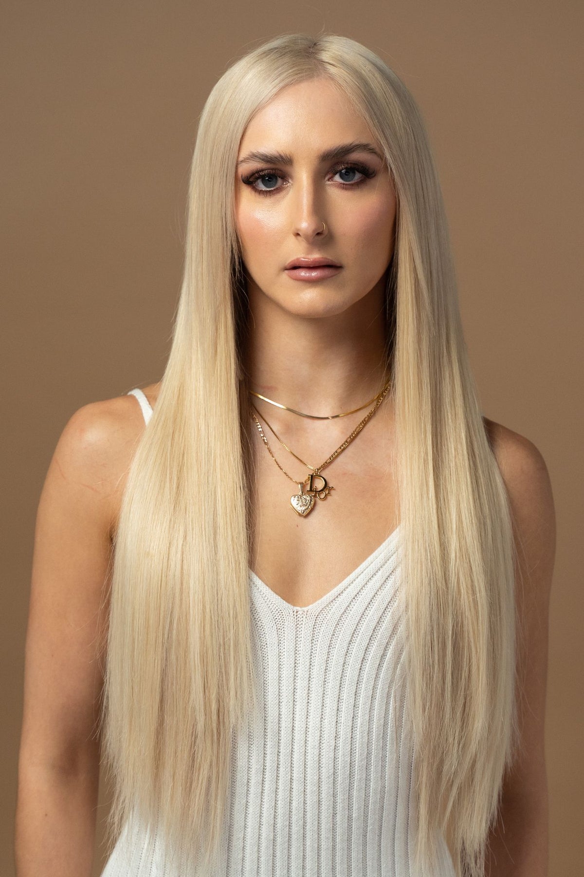 #613 Platinum Blonde Seamless Clip In Hair Extensions