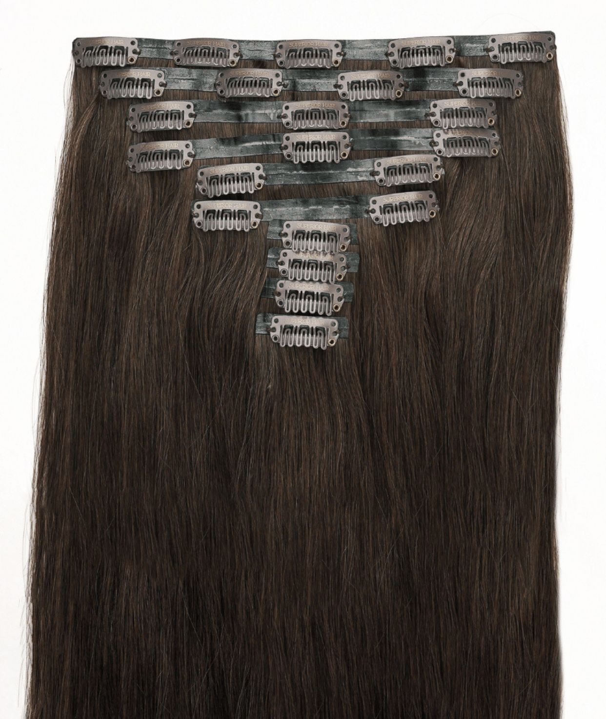 #4 Chocolate Brown Seamless Clip In Hair Extensions
