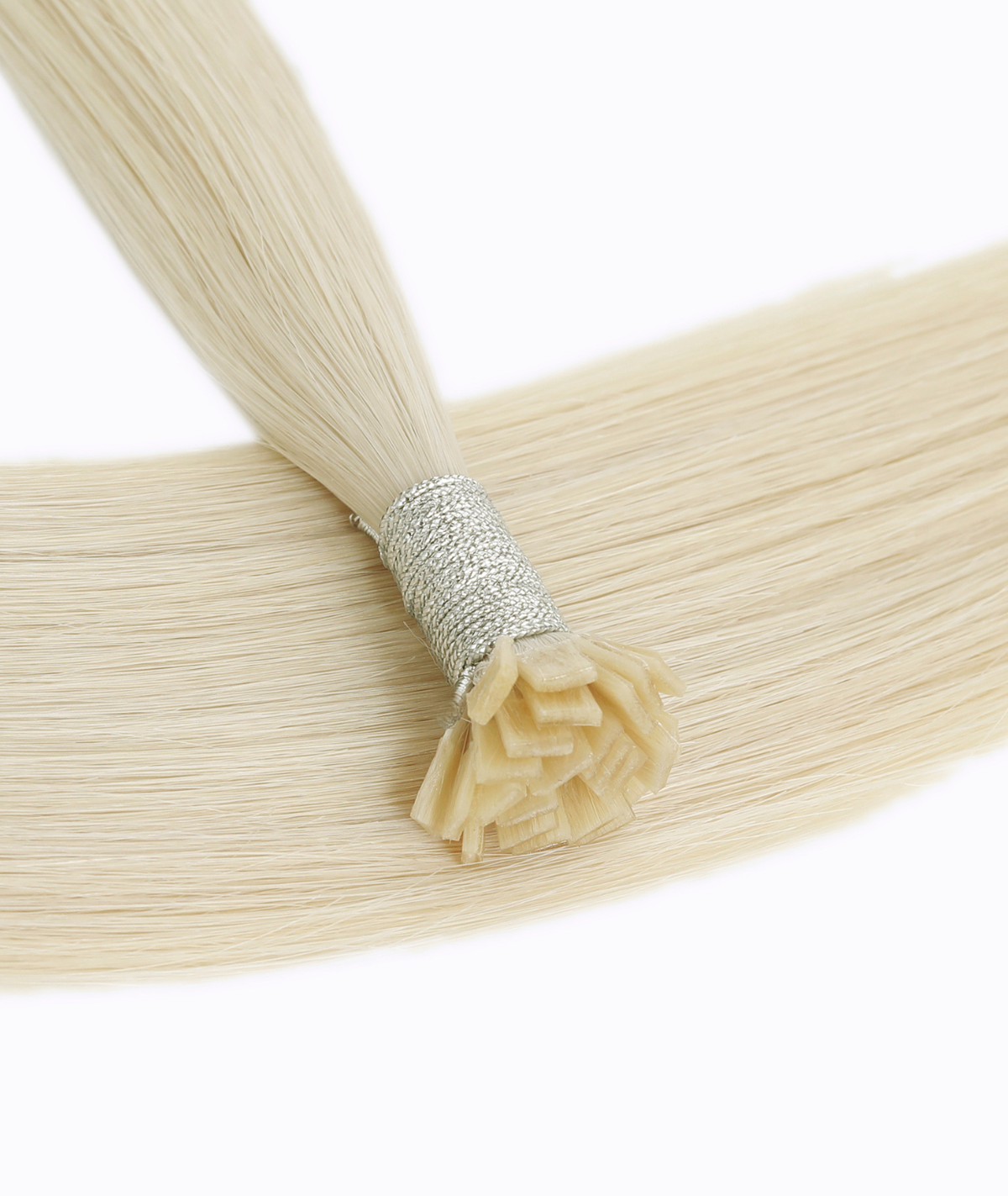 #60 Whitest Ash Blonde Flat Tip Hair Extensions