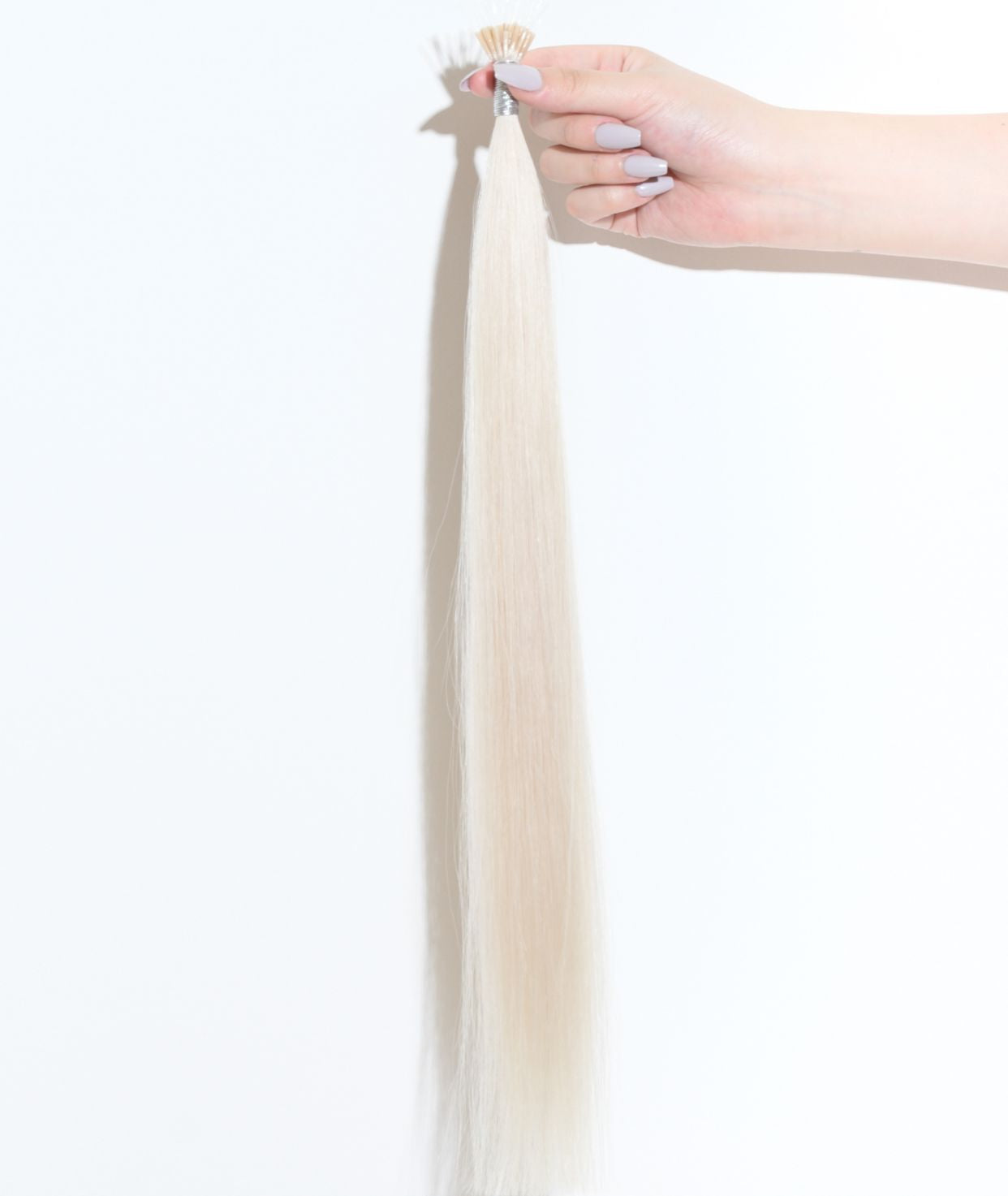 #60 Whitest Ash Blonde Nano Tip Hair Extensions