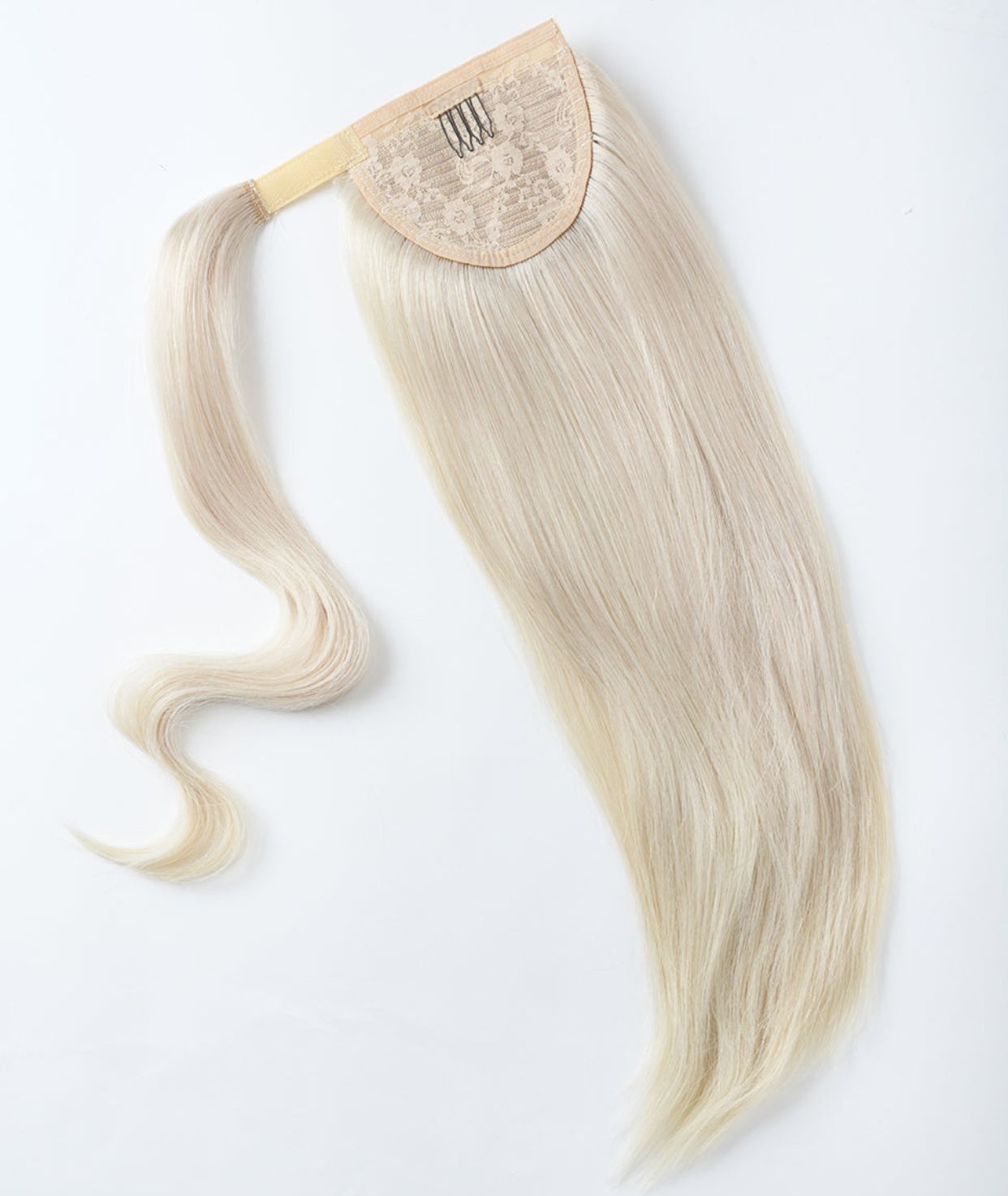 #60 Whitest Ash Blonde Ponytail Extensions