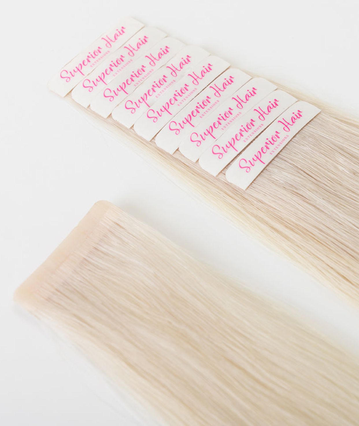 #60 Whitest Ash Blonde Seamless Tape In Extensions