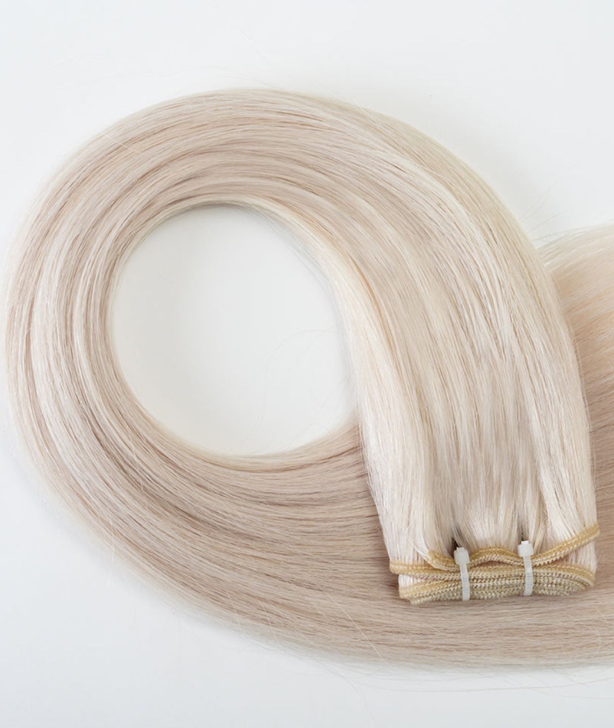 #60 Whitest Ash Blonde Machine Weft Extensions