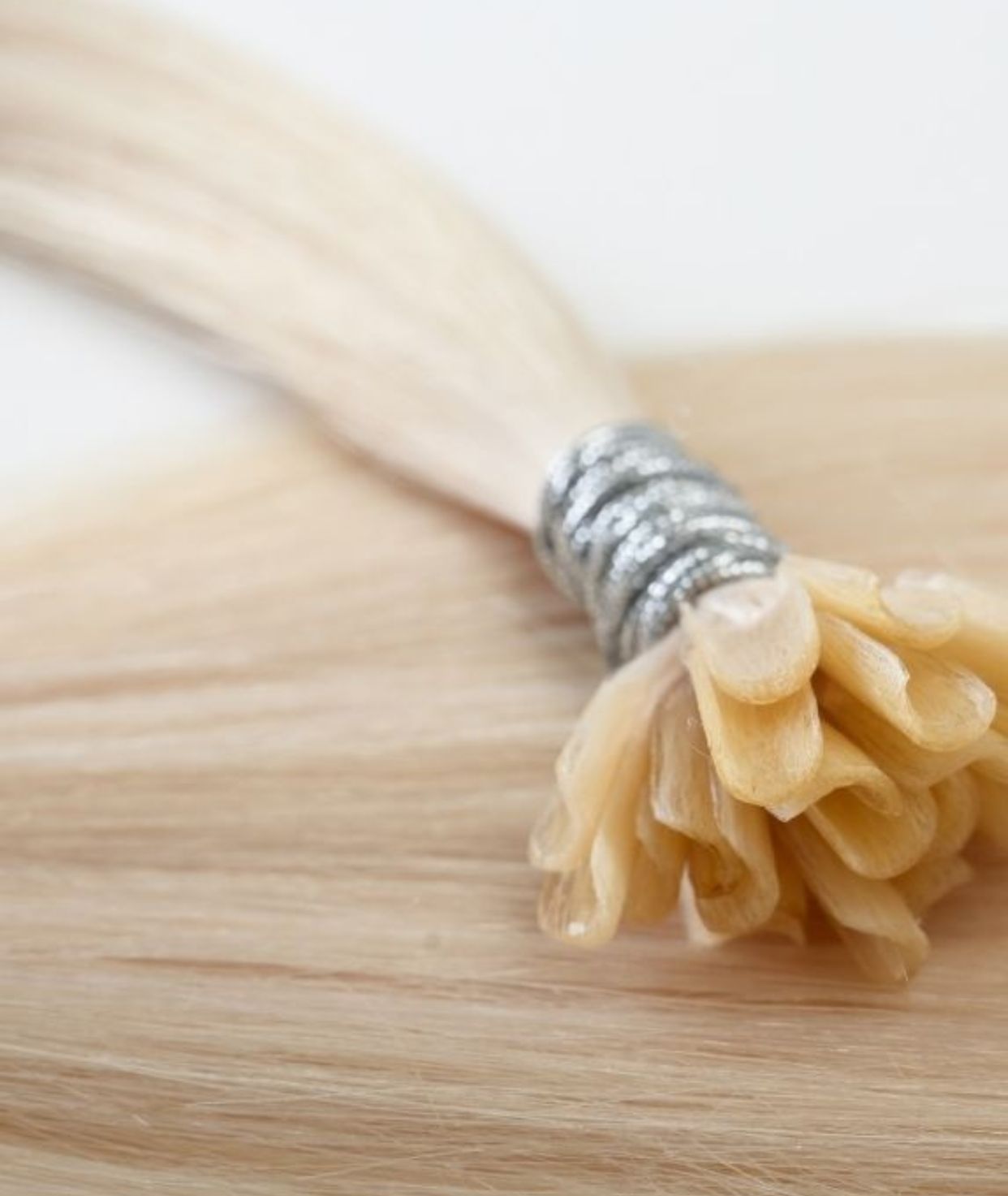 #60 Whitest Ash Blonde Pre Bonded U Tip Extensions