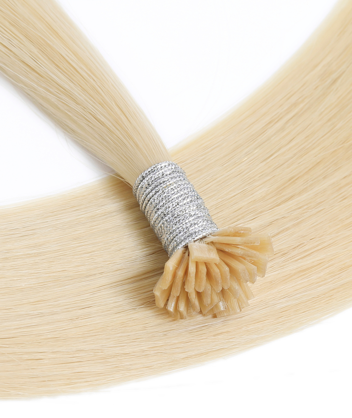 #613 Platinum Blonde Flat Tip Hair Extensions