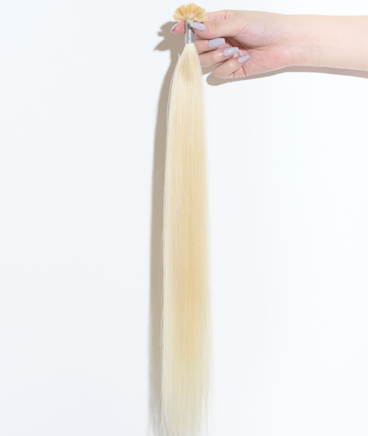 #613 Platinum Blonde Pre Bonded U Tip Extensions