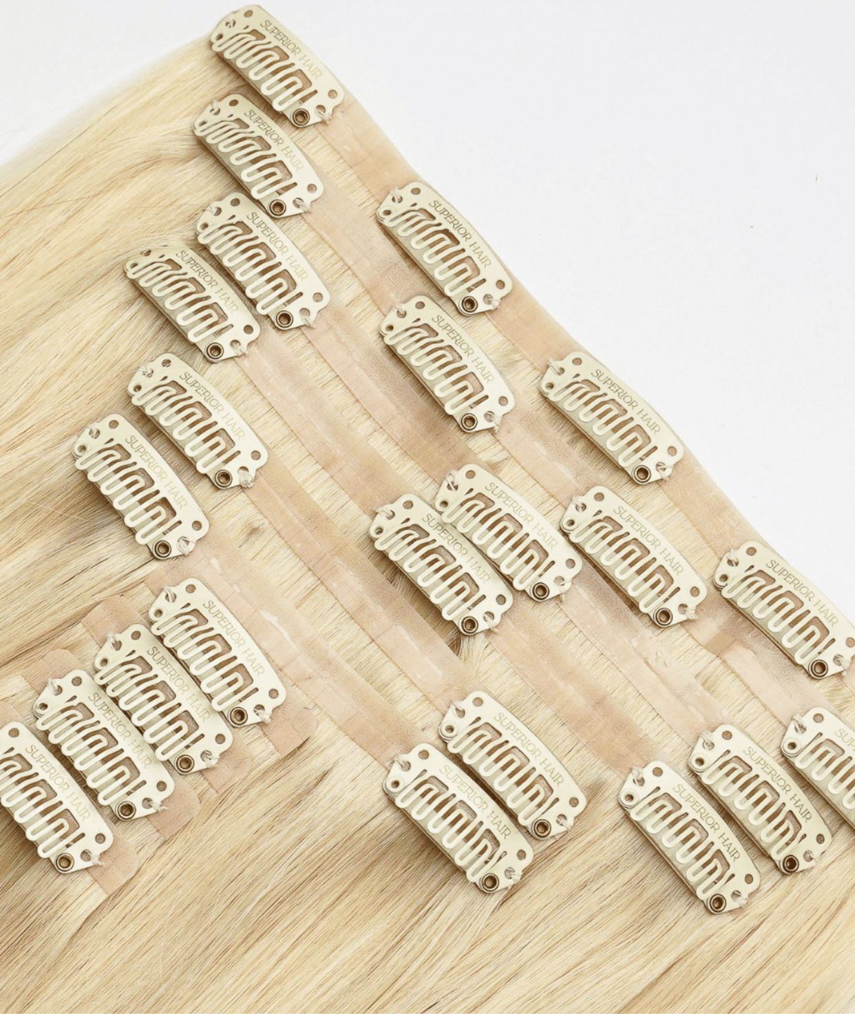 #613 Platinum Blonde Seamless Clip In Hair Extensions