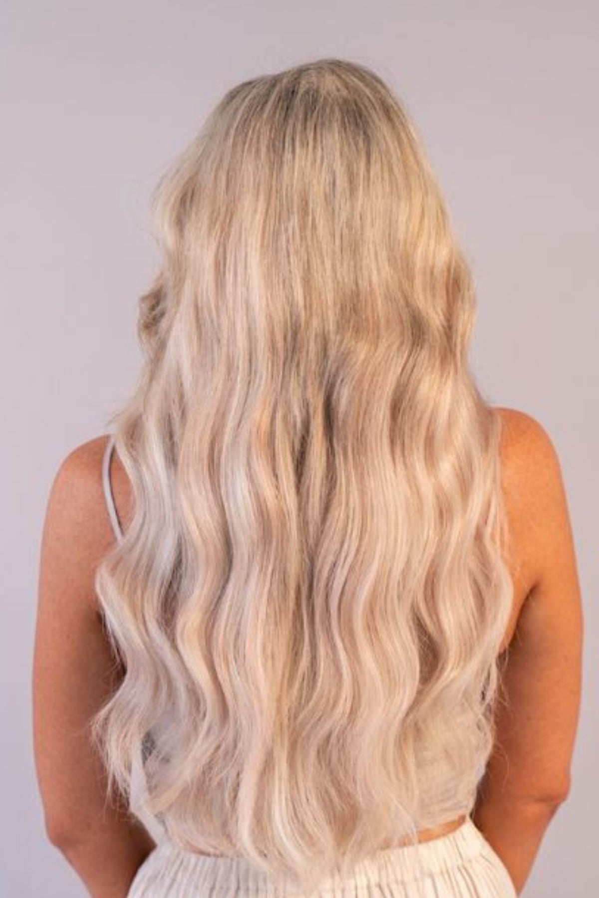 #18/60 Pearl Ash Blonde Highlights Seamless Clip In