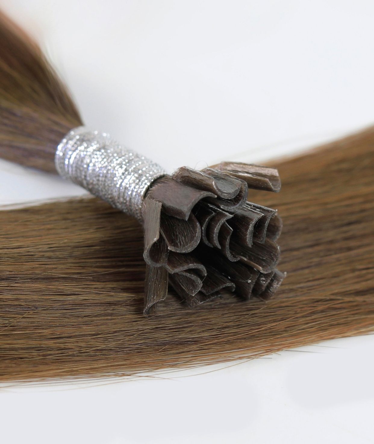 #8 Natural Light Brown Pre Bonded U Tip Hair Extensions