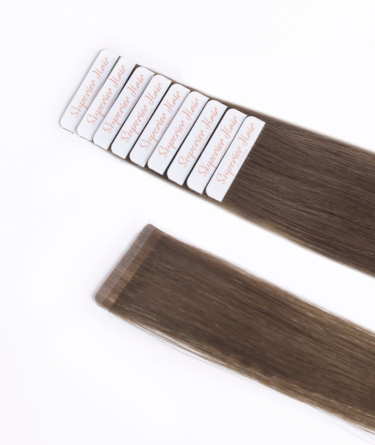 #8 Natural Light Brown Seamless Tape In Hair Extensions