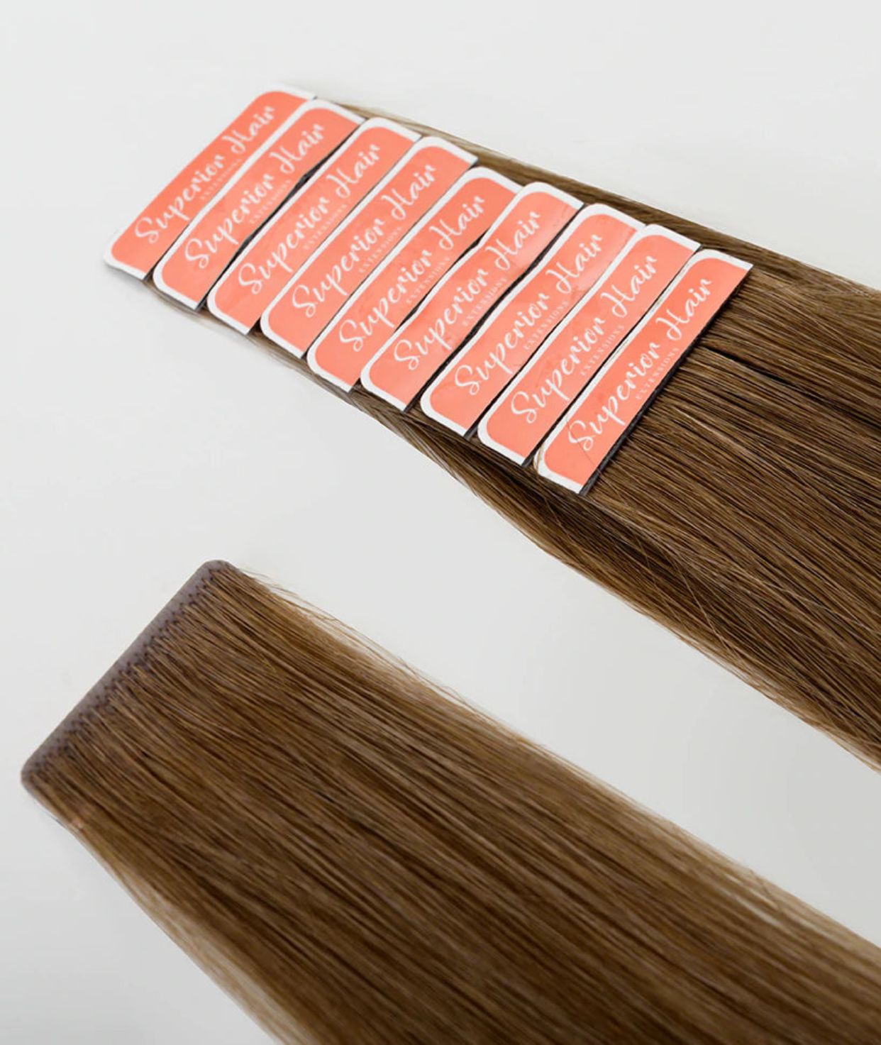 #8 Natural Light Brown Invisi Tape Hair Extensions