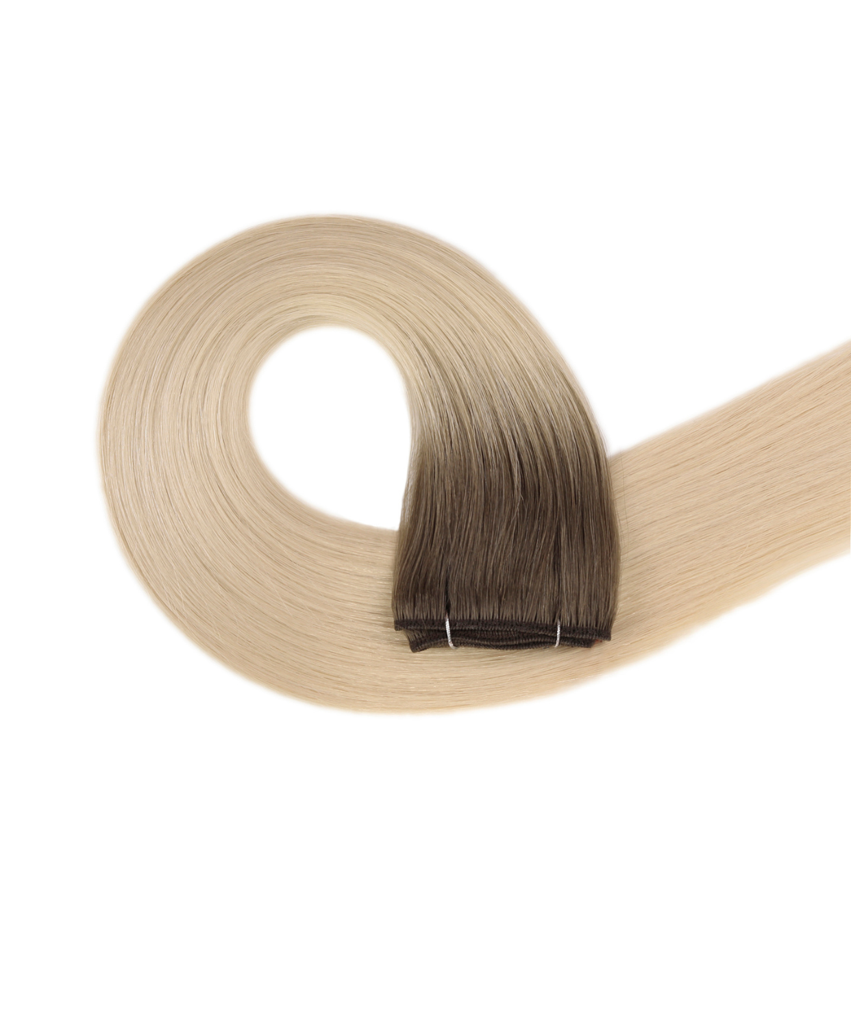 #Arctic Blonde Balayage Machine Weft Hair Extensions